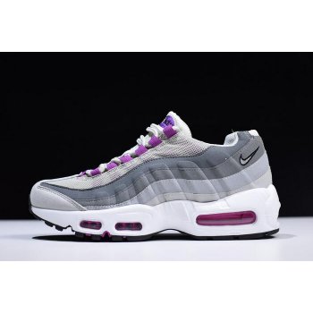 WMNS Nike Air Max 95 Pure Platinum Hyper Violet-Wolf Grey 307960-001 Shoes